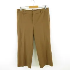 ザラウーマン ZARA WOMAN ストレートパンツ ロング ストレッチ 茶 M *A882