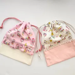 コップ袋   2点set   ユニコーン🦄   ピンク&ホワイト  女の子