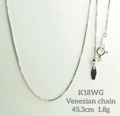 地金物！K18WG ベネチアンチェーン ネックレス 1.86g M2631 - メルカリ