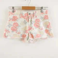 ジーユー GU ショートパンツ 花柄 オフホワイト 白 S *T491