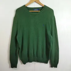 POLO RALPH LAUREN ポロラルフローレン コットンニット セーター グリーン VINTAGE 古着 メンズ サイズ L D107