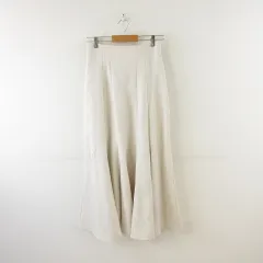 グレイル GRL ハイウエストロングフレアスカート ストレッチ アイボリー L *A324