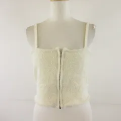 ミスティック mystic シャイニーニットビスチェ キャミソール ダブルジップ アイボリー F *T485