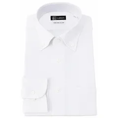 [アイシャツ] i-shirt 白無地 完全ノーアイロン ストレッチ 超速乾 長袖 アイシャツ ワイシャツ ホワイト メンズ 形態安定 無地 ハイゲージモデル 新レギュラーフィット 長袖ボタンダウン M15120003601 日本 M82(首回り39cm× 0