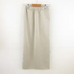 リノルーセ Linoluce タイトスカート ロング ライン ストレッチ ベージュ M *T903