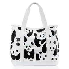 大きさ 多機能 大容量 帆布 旅行 通学 肩掛けバッグ エコバッグ マザーズバッグ メンズ レディース グローサリー キャンバス パンダ柄 トート トートバッグ [UNISOUL]