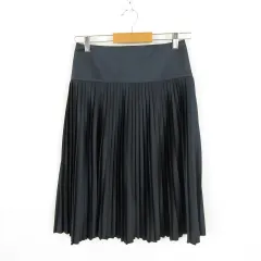 ユニクロ UNIQLO U プリーツミディスカート 紺 58 *A498