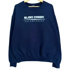 SLIGO CREEK SALAMANDERS スウェット ゆるだぼ ネイビー XL相当 肉厚 ヘビーオンス トレーナー カレッジ風 アニマルプリント チームロゴ 古着 ストリート ビンテージ 90s USA 紺 大きいサイズ メンズ / MS445