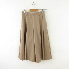 ジーユー GU キュロット パンツ クロップド丈 プリーツ ベージュ M *A190