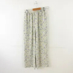 アメリカンホリック AMERICAN HOLIC ドロストとろみワイドパンツ ロング 花柄 ベージュ M *A704