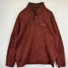 古着 エディー・バウアー Eddie Bauer ニット フリース ハーフボタン プルオーバー ワンポイントロゴ トレーナー 2XL  ブラウン系 メンズ