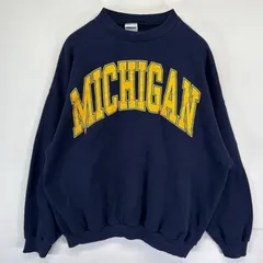 古着 90's/90年代  ULTIMATE SPORTS WEAR USA製 スウェット トレーナー ミシガン プリント カレッジロゴ 2XL  ネイビー メンズ