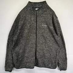 古着 コロンビア Columbia ニット フリース フルジップ ワンポイントロゴ刺繍 大きいサイズ 2XL  ダークグレー系 メンズのサムネイル