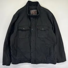 古着 リーバイス Levi's ジャケット 中綿 フルジップ 大きいサイズ スナップボタン ワンポイントロゴ 2XL  ブラック メンズ