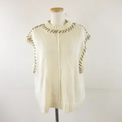 ニットベスト ビッグシルエット オフホワイト M *A126