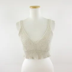 ザラ ZARA ニットビスチェ キャミソール ライトベージュ M *T275