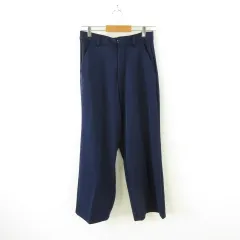 グレイル GRL センタープレスストレートパンツ ロング 紺 L *A367