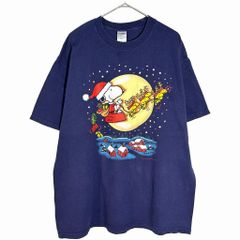 PEANUTS 스누피 반소매 T셔츠 캐릭터 네이비(맨즈 XL) 중고 헌옷 X7643