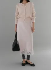 11am 製作 サテン スカート ピンク