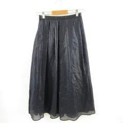 アウィーエフ AuieF フレアスカート ロング 紺 *A151