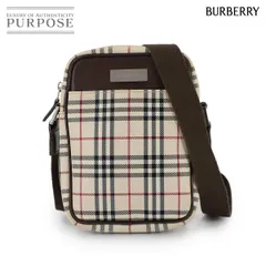 バーバリー BURBERRY ノバチェック ショルダー バッグ キャンバス レザー ベージュ ブラウン シルバー 金具 90316149