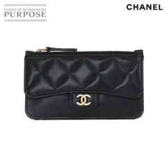 新品同様 シャネル CHANEL マトラッセ コインケース フラグメントケース ラムスキン ブラック ココマーク AP2570 90318903