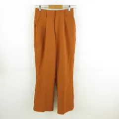 ティップトップ Tip Top センタープレスセミフレアスラックス ロング ストレッチ 茶 M *T535