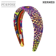 新品同様 エルメス HERMES ジナ カチューシャ Wild Singapore ワイルドシンガポール シルク マルチカラー アクセサリー Headband 90320085のサムネイル