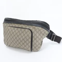 グッチ GGスプリーム 523309 レザー 2WAY ボディバッグ 斜め掛け ボディ ウエストポーチ ショルダー メンズ RWM DU7-8【中古】