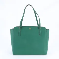 極美品 トリーバーチ グリーン レザー トート バッグ 肩掛け ショルダー ハンド 本革 ブランド A4 レディース EWM DU11-4【中古】