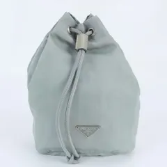 美品 プラダ テスート ナイロン トライアングルロゴ ハンド バッグ レザー ポーチ レディース RWM DU11-7【中古】