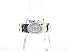 グッチ　GUCCI　インターロッキングG　リング　指輪　刻印:14／実寸:13　パープル×シルバー　Ag925／シルバー925　メンズ　レディース　送料無料