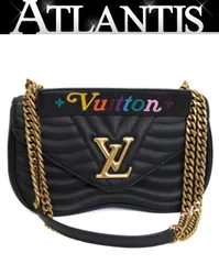 ルイヴィトン Louis Vuitton ニューウェーブ チェーンバッグMM 2WAYバッグ レザー 黒 M51498 【74221】
