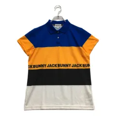 中古 レディース ジャックバニー Jack Bunny!! 半袖ポロシャツ 2(L) 青×オレンジ×黒×白