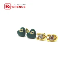 COACH コーチ ピアス ハート ビジュー メタル グリーン×ゴールド