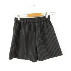 ラグアジェム LAGUA GEM ショートパンツ ストライプ ストレッチ 黒 白 S *A802
