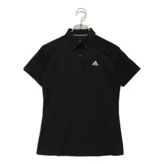中古 レディース アディダス adidas 半袖ポロシャツ M 黒  ブラック   ストレッチ