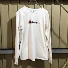 2362 Champion 長袖カットソー ホワイト M チャンピオン ロングTシャツ 古着卸 アメリカ仕入