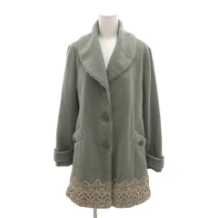 アクシーズファム axes femme チェスターコート レース ビジューボタン ミドル丈 M ミントグリーン /YJ ■ECA001