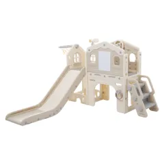 滑り台 すべり台 お絵描きボード 遊具 室内 折りたたみ可能 組立簡単 室内遊具 大型遊具 すべりだい スウィング キッズパーク バスケットゴール 屋内 家庭用 キッズ 男の子 女の子 【ホワイト】