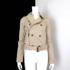 アルマーニ ジーンズ ARMANI JEANS ジャケット コットン トレンチ ライダースジャケット ジップアップ XS ベージュ 国内正規品のサムネイル