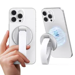 Klearlook スマホリング マグネット 超強磁力 マグセーフ リング 多角度調整で横縦両立 携帯リング 柔らかいシリコンバンドで指に優しい 高級アルミ素材で耐久性 超軽量＆スリムで持ち運び便利 iPhone 17 16 15 14 13 12 Pro M