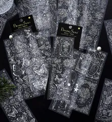 コラージュ 素材 シール かわいい フレークシール 大量 手帳 DIYの飾り ステッカー (銀色の蝶)