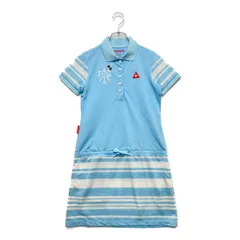中古 レディース ルコックスポルティフ le coq sportif ワンピース M 水色×白 ボーダー 半袖