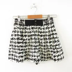 ジルバイジルスチュアート JILL by JILLSTUART キュロット ショートパンツ 総柄 黒 オフホワイト S *A438のサムネイル