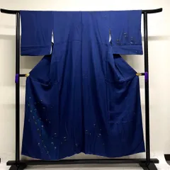 付け下げ　ちりめん　縮緬　金彩　水玉　水滴　花模様　着物　022tz ☆