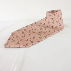 ブルガリ BVLGARI ネクタイ 総柄 シルク ピンク *T587 ☆AA★