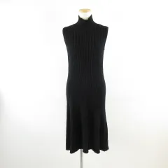 フレイアイディー FRAY I.D リブニットワンピース ノースリーブ ひざ丈 黒 F *A69