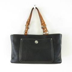 COACH 天然牛革 レザー トートバッグ 黒 オールレザー 9606 y2k - メルカリ