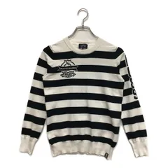 中古 レディース パーリーゲイツ PEARLY GATES セーター 0(S) 白×紺 ホワイト×ネイビー ボーダー クルーネック